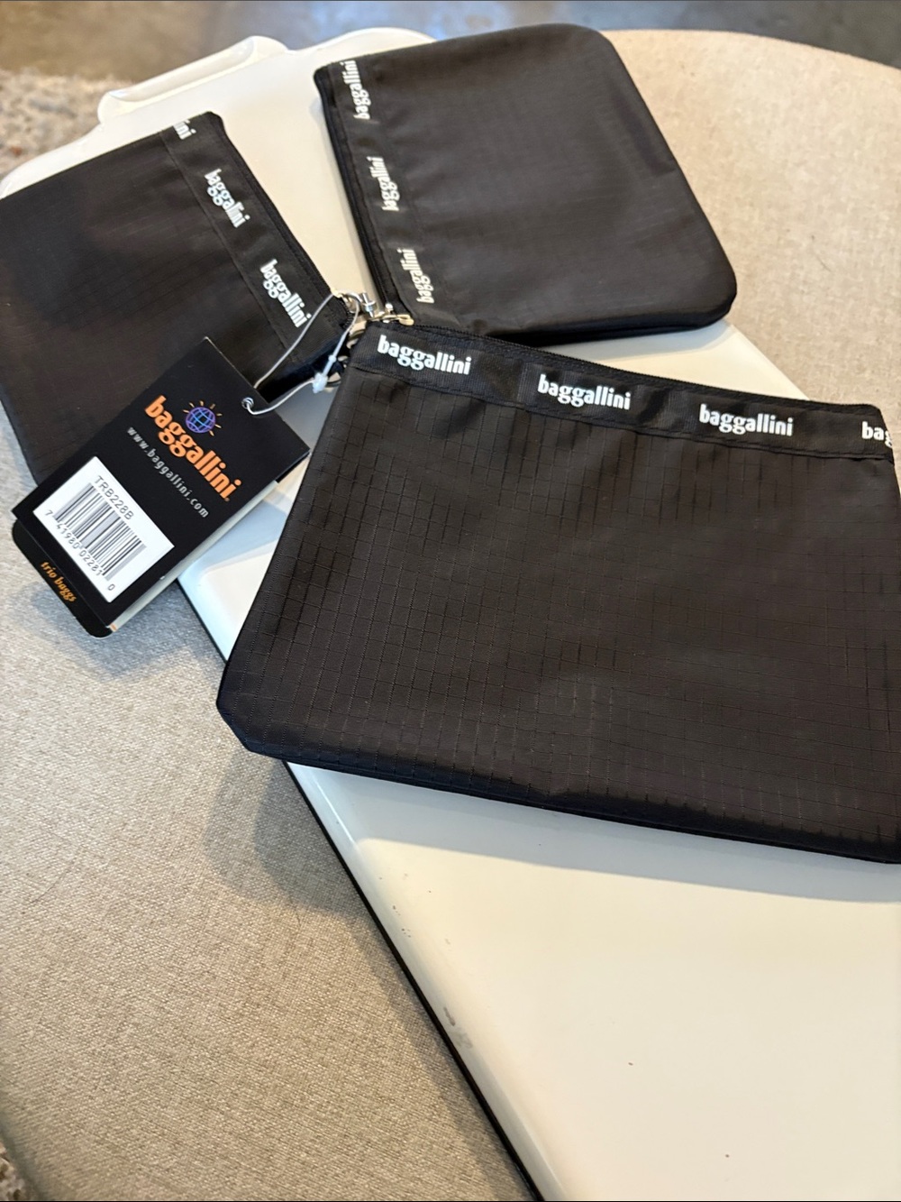 Baggallini Black Ripstop Travel Pouch Set